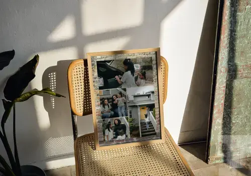 Foto collage housewarming met eigen tekst
