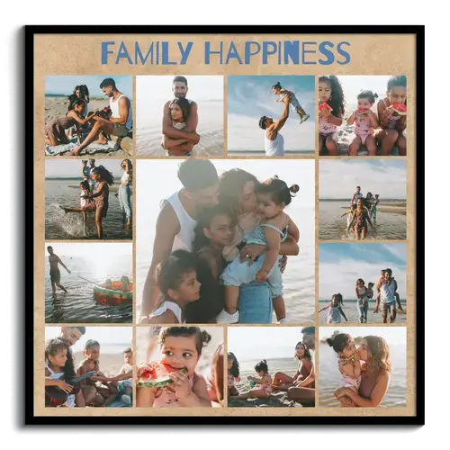 Familie Fotocollage met Persoonlijke Tekst