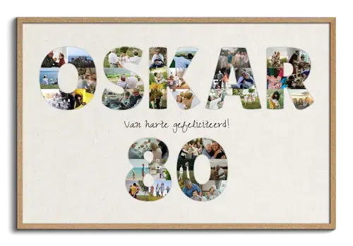 Fotocollage 80e Verjaardag met Naam en Foto's