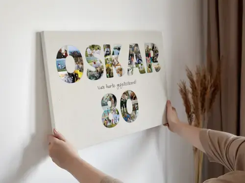 Fotocollage 80e Verjaardag met Naam en Foto's