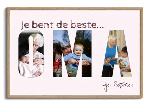 Fotos als letters je bent de beste Oma cadeau van de kleinkinderen