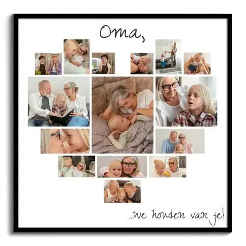 Fotocollage hart voor oma we houden van je speciale attentie voor grootouders