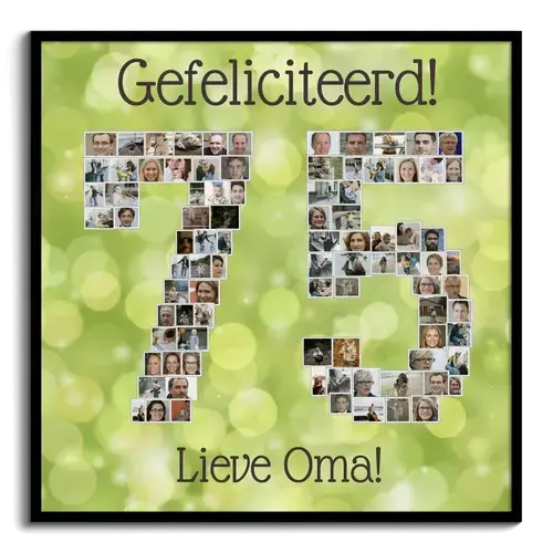 Fotos als cijfer schikken alle goeds voor de verjaardag oma fotocollage maken