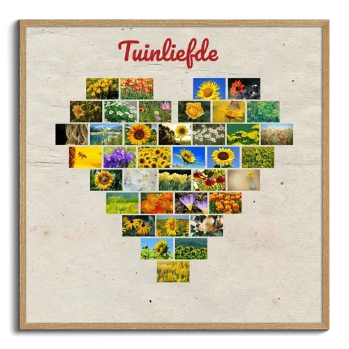 Creëer jouw unieke harten canvas collage 'Gartenliebe' vol kleur en herinneringen!