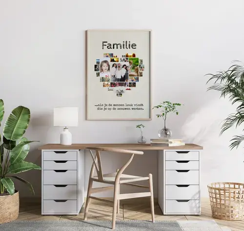 Familie Hart Collage met Persoonlijke Tekst