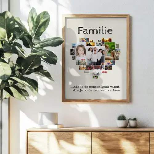 Familie Hart Collage met Persoonlijke Tekst