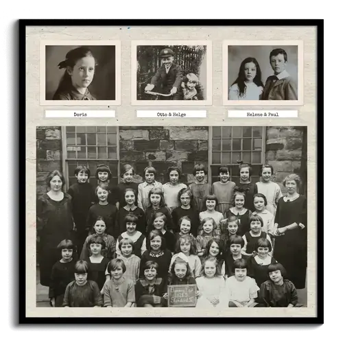 oude Zwartwitfotos en Klasfotos als Fotocollage opnieuw leven inblazen