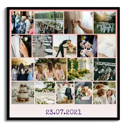Creëer je eigen trouwposter met unieke foto's en datum