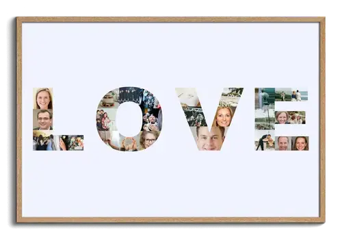 Woord LOVE als Fotocollage