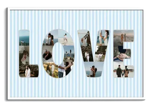 Fotocollage "LOVE" voor huwelijk