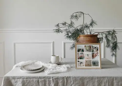 Huwelijksfotoposter in Rastercollage met 9 foto's