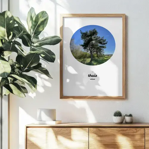 Ronde Foto: Stijlvolle Hometown Print