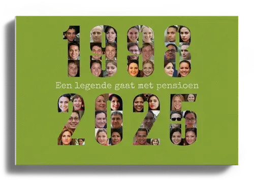 Afscheidscadeau voor een collega fotocollage met jaartallen