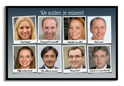 Fotocollage afscheid collega we zullen je missen