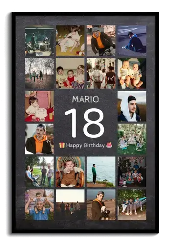 Fotocollage Cijfer 18 jaar - Verjaardag & Jubileum