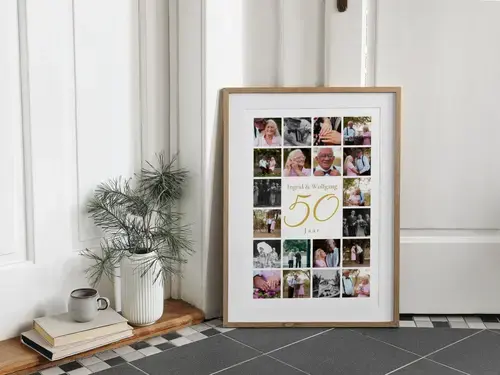 Gouden bruiloft cijfer-fotocollage