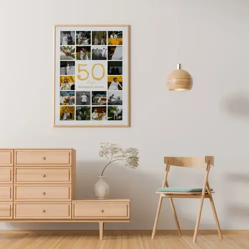 Gouden bruiloft cijfer-fotocollage