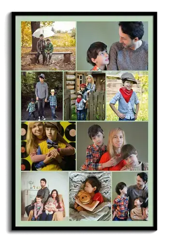 Collage met fotos in rijen uit kinder en familiefotos