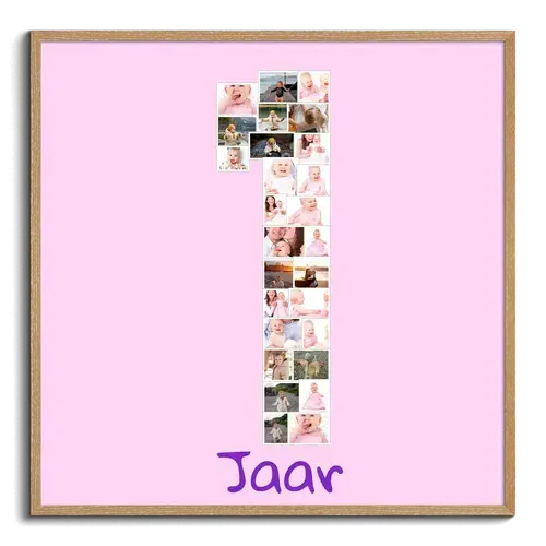 Fotocollage nummer met vele kinder of babyfoto’s