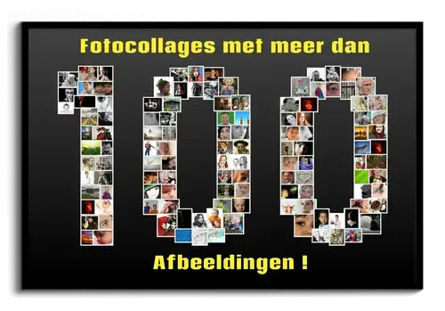 Collage met veel fotos maken met aangepaste tekst en ontwerp