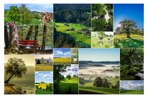 Ontwerp je landschapsfotocollage – premium print als poster of canvas, vier seizoenen