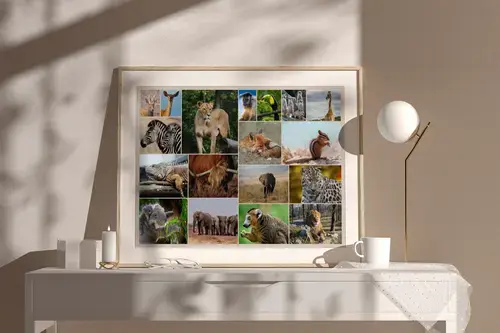 Dieren in de Natuur Collage Print