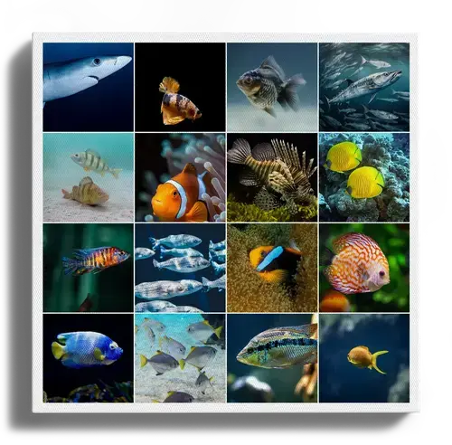 Onderwaterwereld: Dieren Collage op Premiumdruk