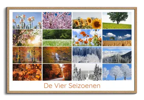 Natuurcollage Seizoenen Premium Print