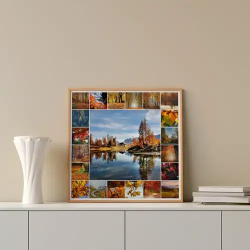 Natuurcollage Seizoenen Premium Print