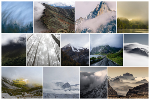 Fotocollage Natuur & Weer - ontwerp je mist- en onweer-collage, bestel premium print