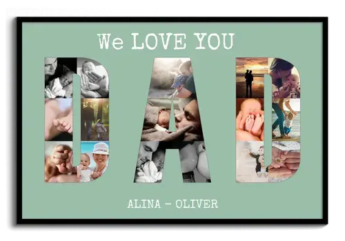 Gepersonaliseerd Fotocadeau Vaderdag met Letters DAD WE LOVE YOU