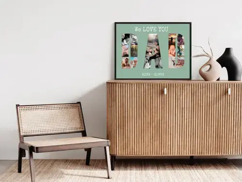 Fotocollage met 'We LOVE YOU DAD' design