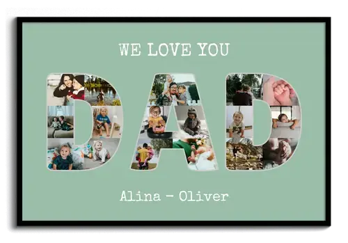 Gepersonaliseerd Fotocadeau Vaderdag met Letters DAD WE LOVE YOU