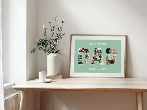 Fotocollage met 'We LOVE YOU DAD' design