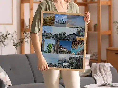 Steden & monumenten vakantiefotocollage met tekst