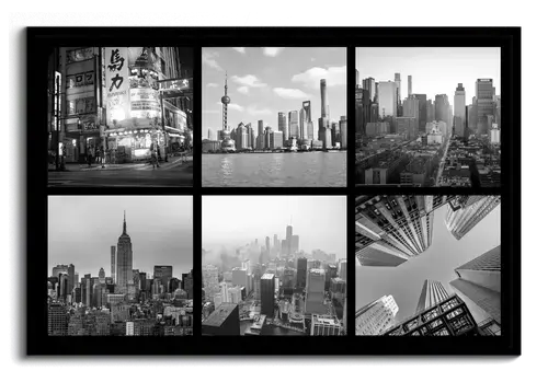 Steden & monumenten vakantiefotocollage met tekst