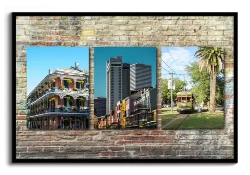 Reiscollage met verschillende achtergronden