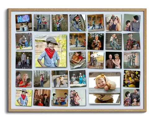 Collage met uitgelichte fotos uit het familiealbum