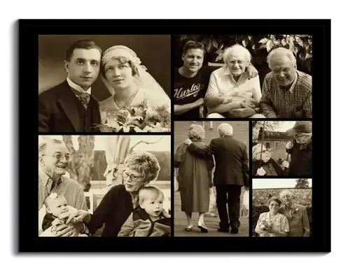 Sepia Effect op Fotocollage met Oude Familiefotos