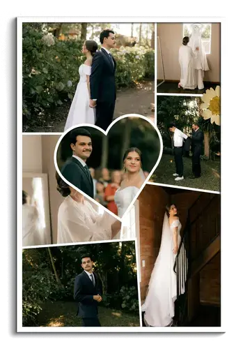 Clean scrapbook fotocollage bruiloft