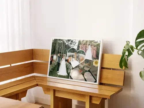 Clean scrapbook fotocollage bruiloft