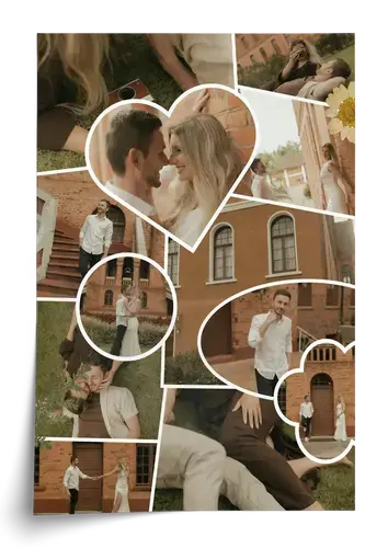 Clean scrapbook fotocollage bruiloft