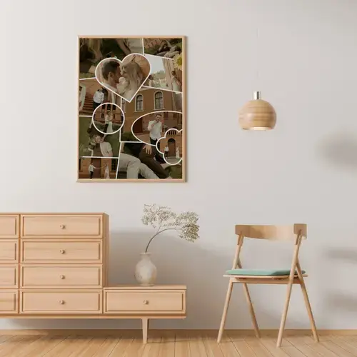 Clean scrapbook fotocollage bruiloft