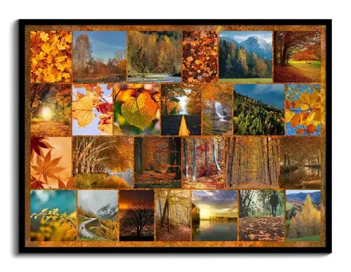 Herfstfotocollages met persoonlijke teksten