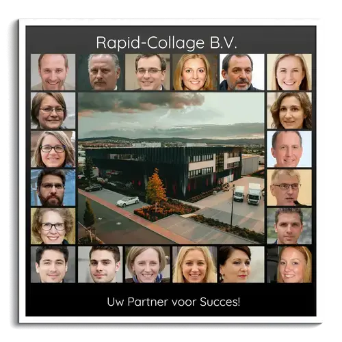 Voorbeeld fotocollage voor bedrijfsfotos van medewerkers en teams