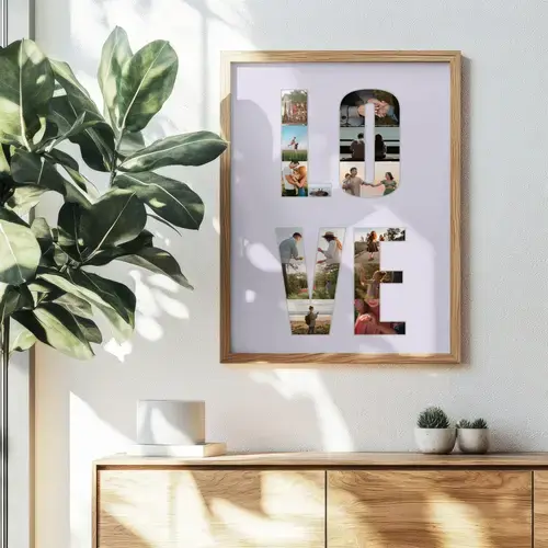 Fotocollage "LOVE" met persoonlijke foto's