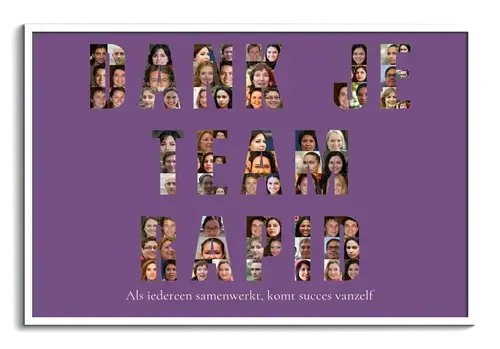 Uitdruck Fotocollage "DANKE TEAM RAPID" - Personaliseer je Dankbaarheid!