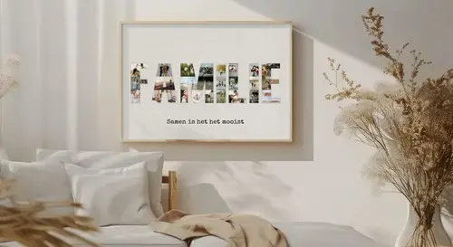 Fotocollage "FAMILIE" met persoonlijke foto's