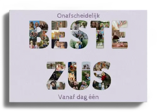 Fotocollage Beste Zus in hartvorm