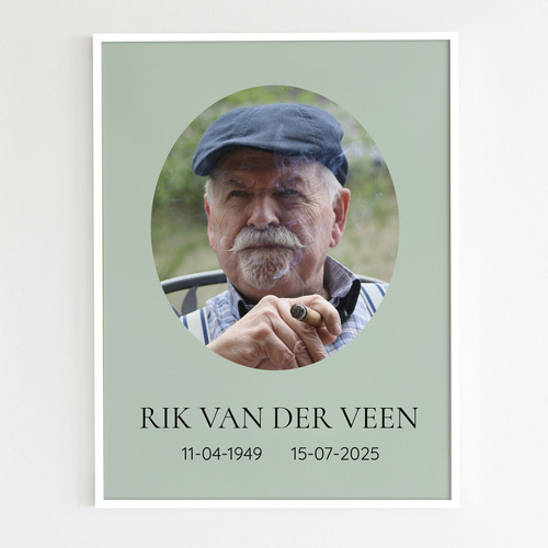 Portret Foto voor Begrafenis in Ovaal